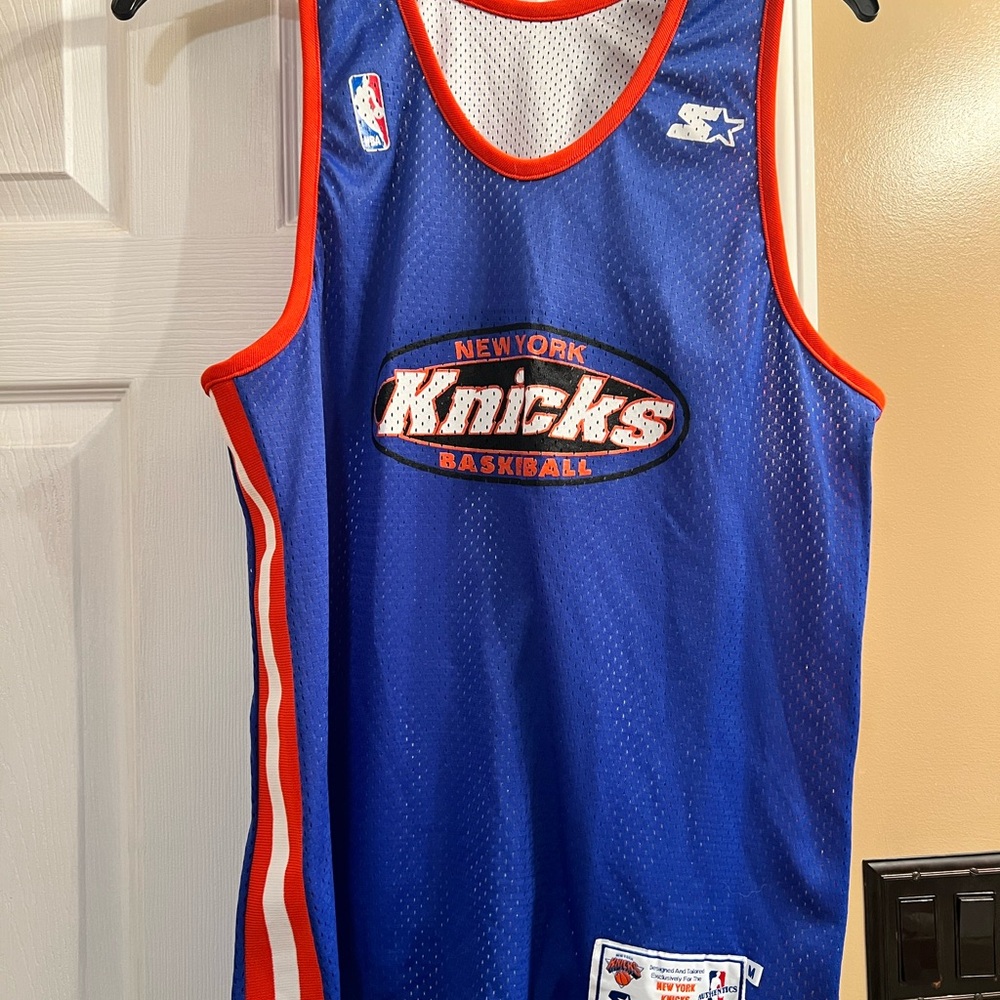 STARTER New York Knicks Blue and Orange Mesh Jersey